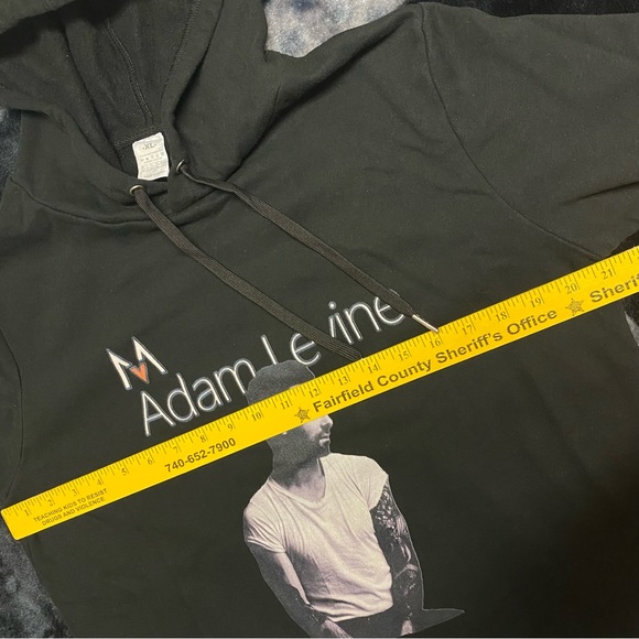 Adam Levine Hoodie Womens XL Black Maroon 5 Punk Pop Rock Concert Kidcore School - Picture 5 of 6